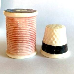Vintage Thread & Thimble Salt & Pepper Shakers Set